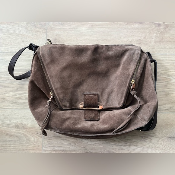 Brown Suede Crossbody Bag - Picture 2 of 8